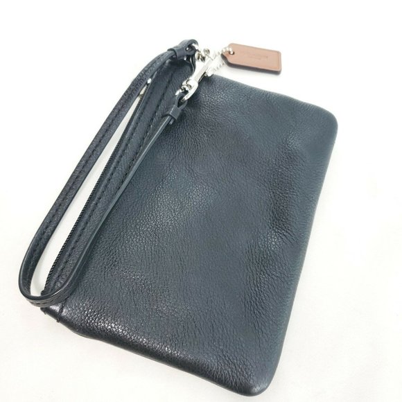 Coach Womens Black Smooth Leather Detachable Strap Classic Wristlet Wallet - Picture 3 of 13